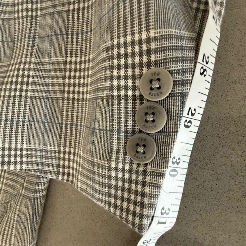 Ted Baker Endurance Blazer Men Gray Brown Blue Plaid Sport Suit Blazer US 46R